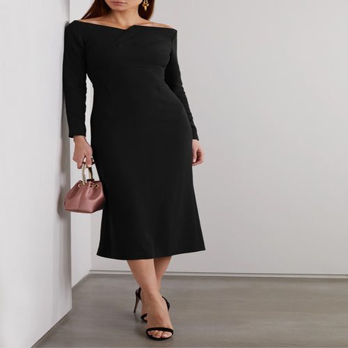 Damen Schulterfreies Midikleid im taillierten Etuikleid‑Schnitt Nord Taschen