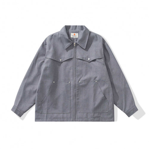 Unisex Kastige Worker-Überjacke aus Canvas mit durchgehendem Reißverschluss, Brustpattentasche und aufgesetzten Eingrifftaschen Nord Taschen