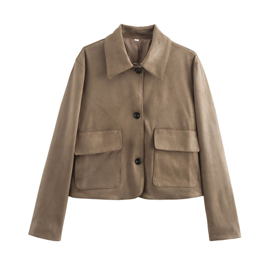 Damen Kurzjacke im Fieldstyle mit Boxy‑Schnitt und großen aufgesetzten Pattentaschen Nord Taschen