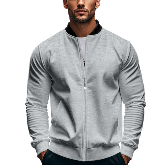 Herren stilvolle Sportjacke mit hochschließendem Kragen und praktischen Taschen