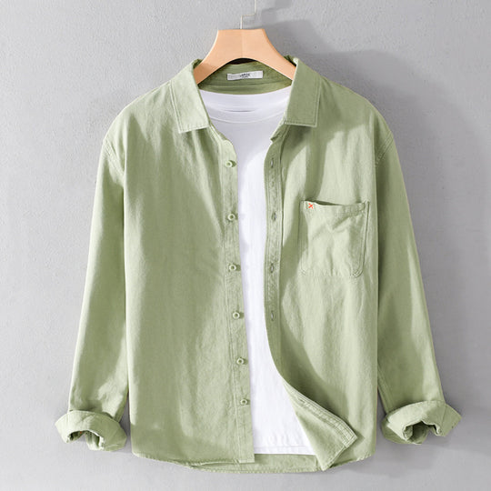 Herren Leichtes Baumwoll-Overshirt im Relaxed-Fit mit Brusttasche Nord Taschen