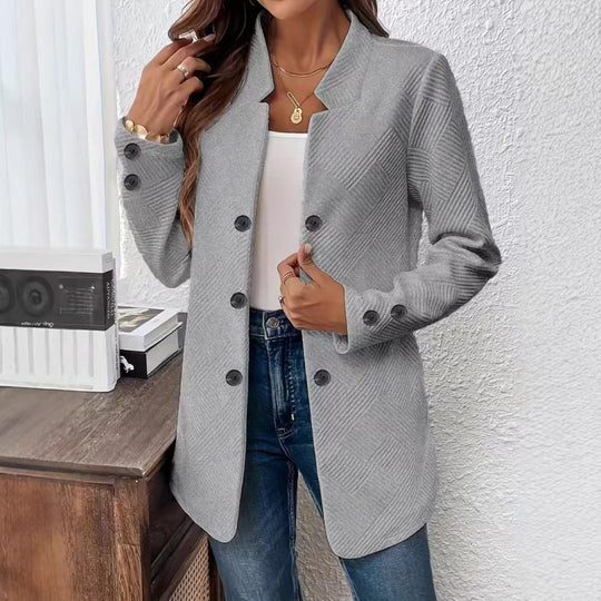 Damen Taillierter Longblazer mit strukturierter Stepp-Optik Nord Taschen