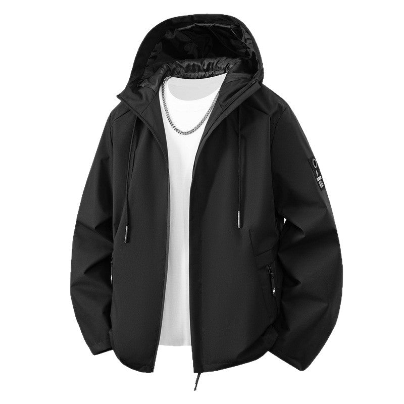 Herren Minimalistische Softshell-Kapuzenjacke mit mattierter Oberfläche, kontrastierenden Besätzen und verdecktem Zwei-Wege-Reißverschluss Nord Taschen