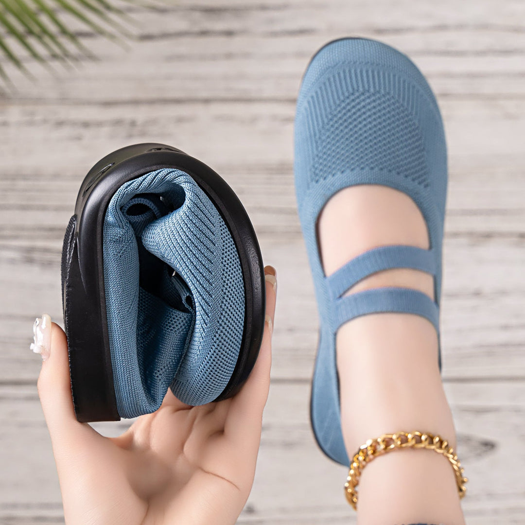 Damen Flexible und atmungsaktive Ballerinas mit Faltmechanismus
