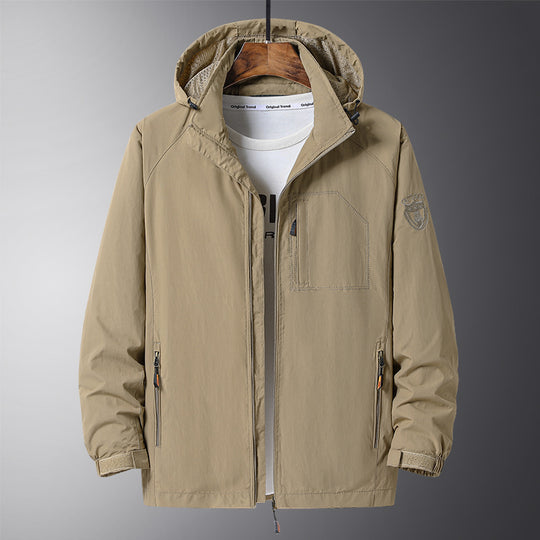 Herren Urbaner Allwetter-Reiseanorak mit Mesh-Futter und verdecktem Reißverschluss Nord Taschen