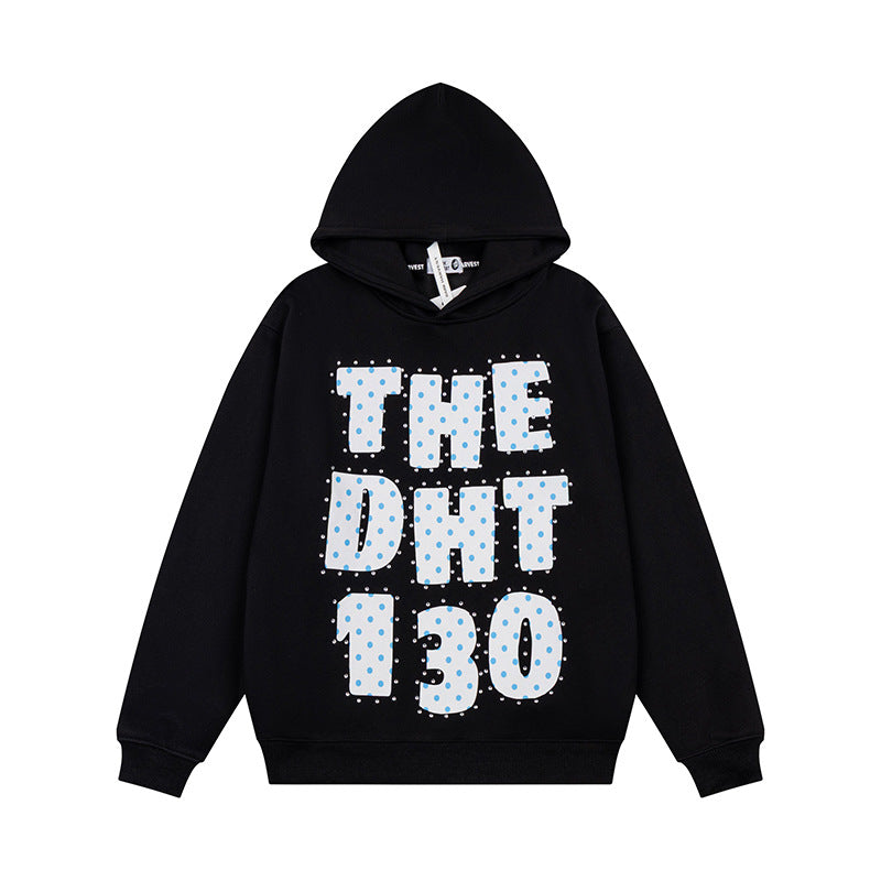 Unisex Oversize-Kapuzenpullover mit Statement-Print und Polka‑Dot-Applikation Nord Taschen