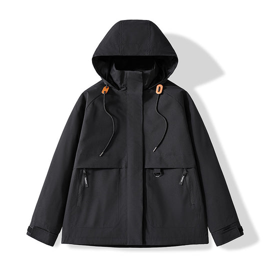Herren Minimalistische Funktions-Kapuzenjacke mit verdeckten Reißverschlusstaschen & Kordelzug Nord Taschen