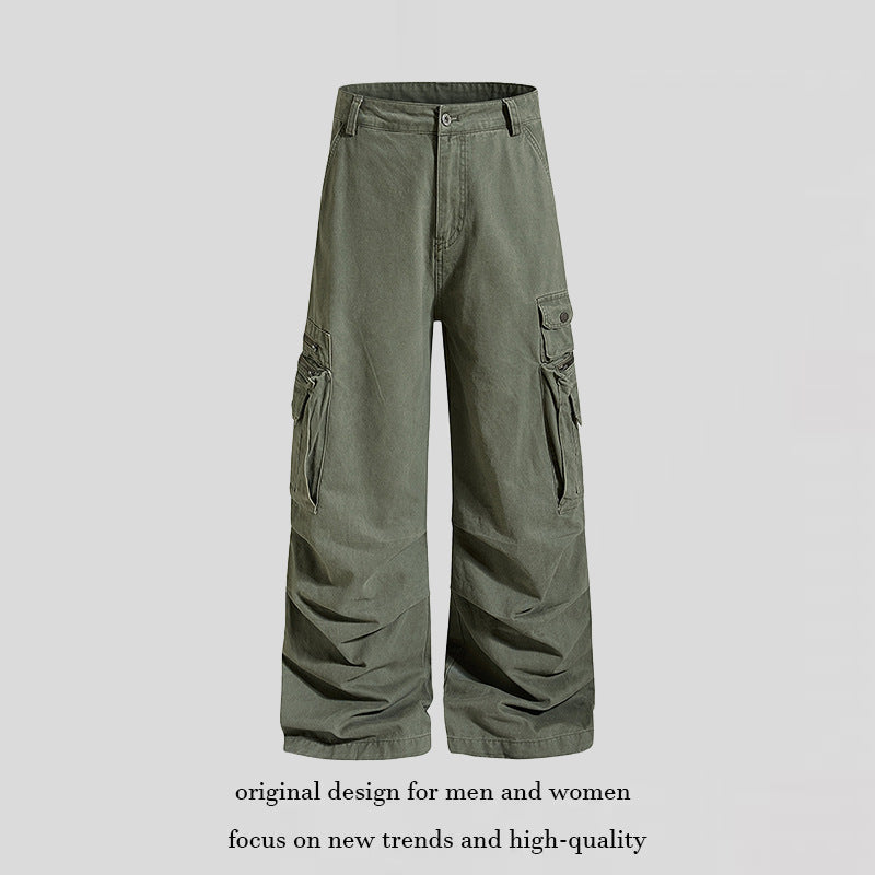 Damen weite High‑Waist Cargo‑Culottehose mit großen Klappentaschen und verstellbarem Saum Nord Taschen