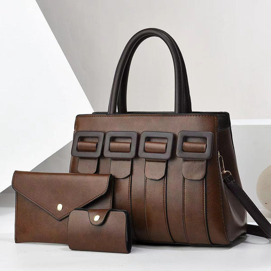 Damen elegante Handtasche mit strukturierten Akzenten und abnehmbarer Clutch Nord Taschen