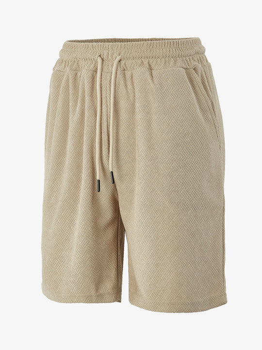 Herren nan Frottee-Shorts mit Fischgrätstruktur, elastischem Kordelbund und Seitentaschen Nord Taschen