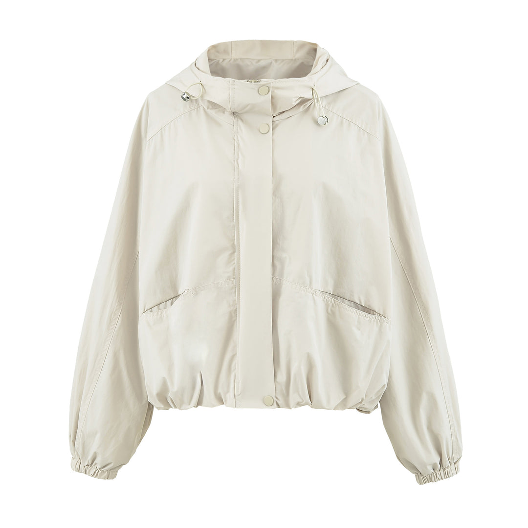 Damen Kurzjacke mit Kapuze, Tunnelzug, Kängurutaschen und elastischem Bund Nord Taschen