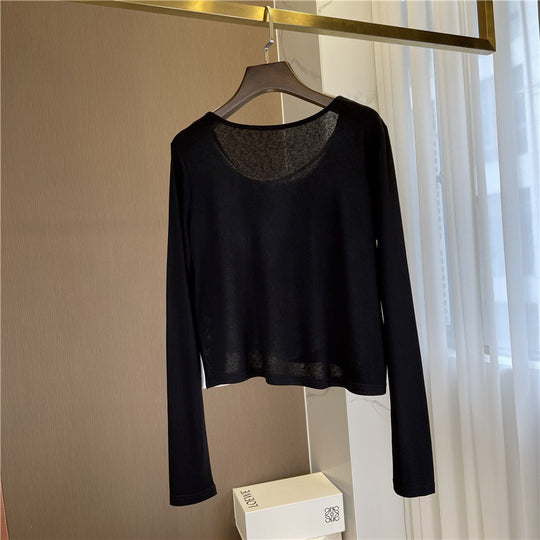 Damen Kurzgeschnittenes Lagen-Shirt mit asymmetrischem Saum Nord Taschen