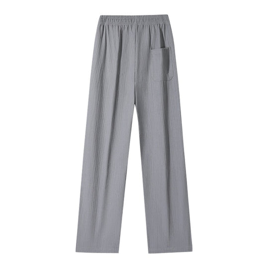 Damen weite Leinenoptik-Hose mit elastischem Bund, Tunnelzug & Seitentaschen Nord Taschen
