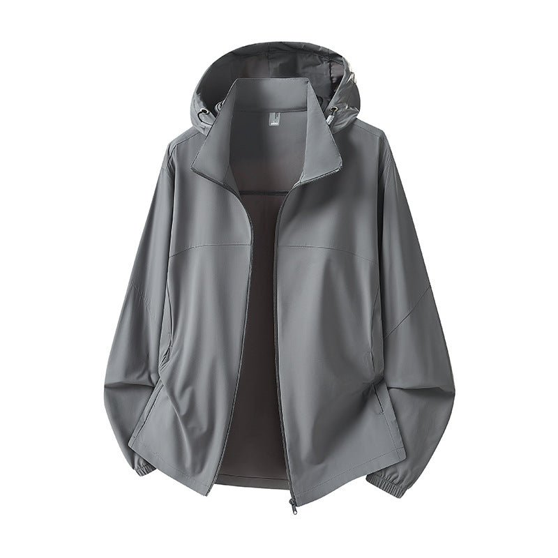 Herren Leichte Kapuzen-Regenjacke mit atmungsaktivem Softshell-Material und elastischen Bündchen Nord Taschen