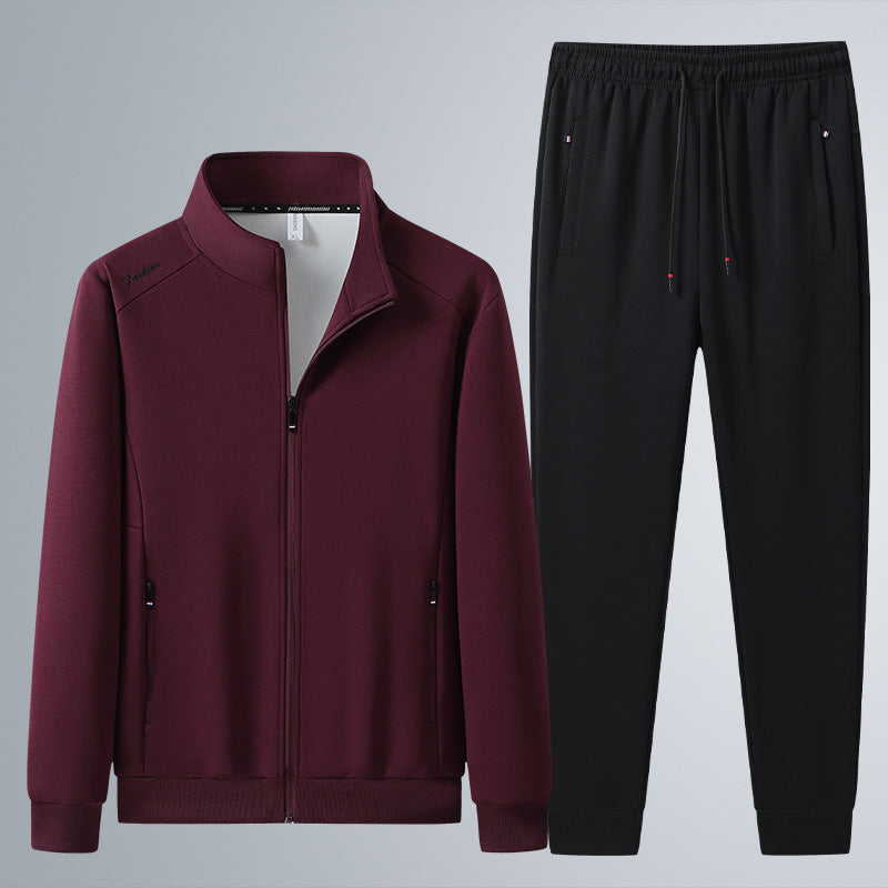 Herren Zweiteiliges Sport-Lounge-Set mit Stehkragen, verdecktem Reißverschluss & Kordelbund Nord Taschen
