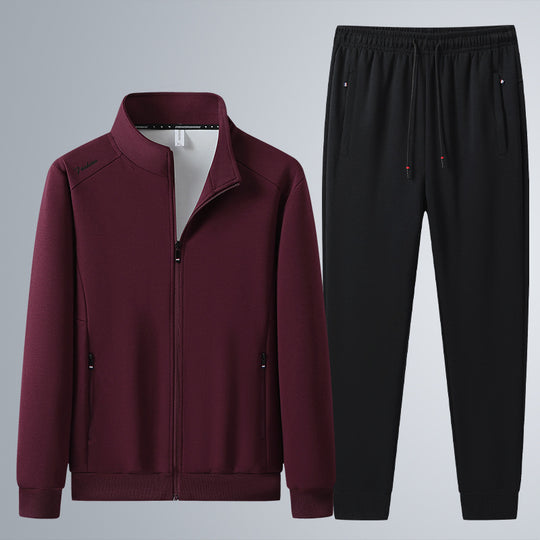 Herren Zweiteiliges Sport-Lounge-Set mit Stehkragen, verdecktem Reißverschluss & Kordelbund Nord Taschen