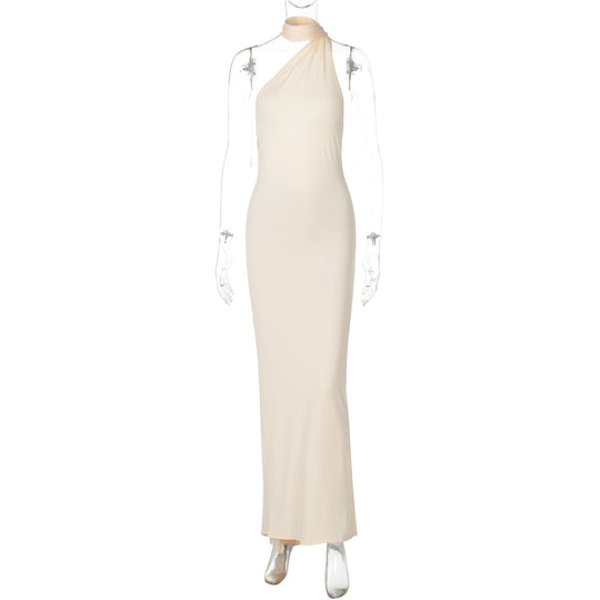 Damen Elegantes One-Shoulder Abendkleid Nord Taschen
