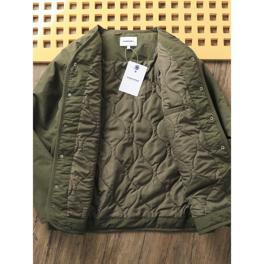 Herren Leicht wattierte Thermo-Linerjacke mit Druckknopfverschluss und gerundetem Saum Nord Taschen