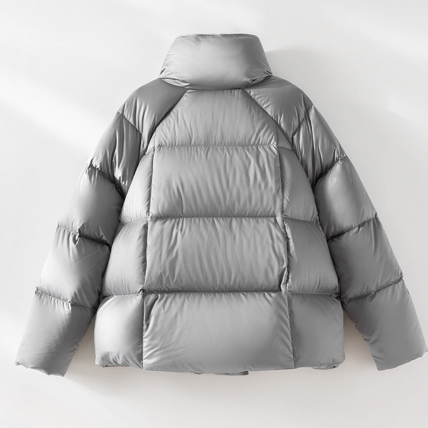 Damen Kurze Boxy-Pufferjacke mit hohem Stehkragen und Raglanärmeln Nord Taschen