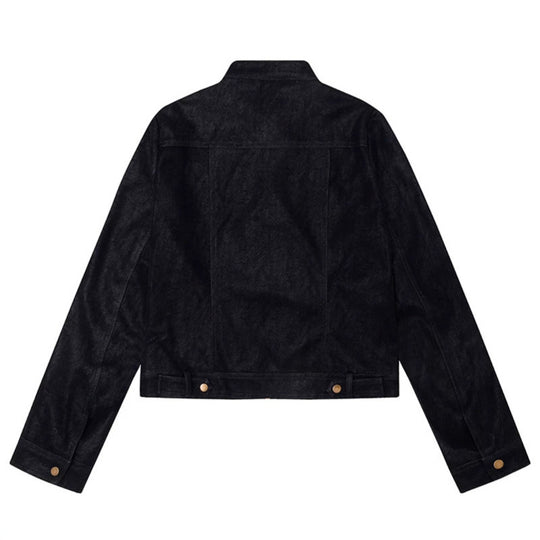 Damen Kurz geschnittene Kunstlederjacke im Vintage-Moto-Stil Nord Taschen