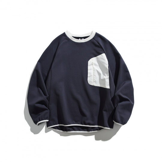 Unisex Oversize-Sweatshirt mit kontrastierter Brusttasche und Raglanärmeln Nord Taschen