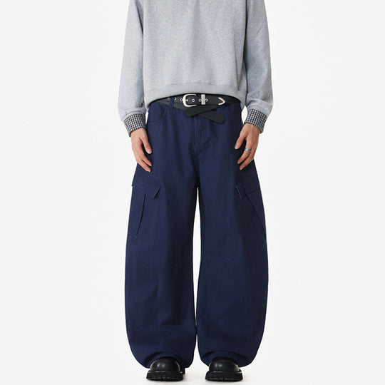 Herren Weite Workwear-Cargo-Palazzohose aus Baumwoll-Canvas mit verstärkten Kniepartien und geräumigen Klappentaschen Nord Taschen