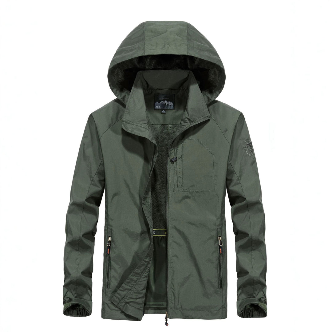 Herren Leichte Allwetter-Fieldjacke mit Kapuze, Mesh‑Innenfutter und Reißverschlusstaschen Nord Taschen