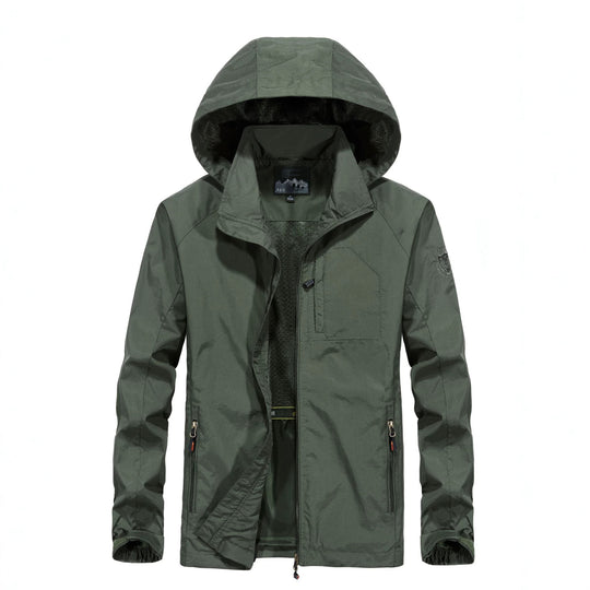 Herren Leichte Allwetter-Fieldjacke mit Kapuze, Mesh‑Innenfutter und Reißverschlusstaschen Nord Taschen