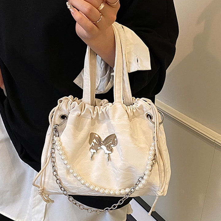 Damen Hobo-Tasche mit dekorativem Ketten- und Perlenbesatz Nord Taschen