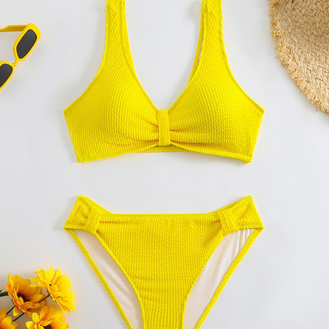 Damen Zweiteiliger Bikini mit verspieltem Wellenmuster