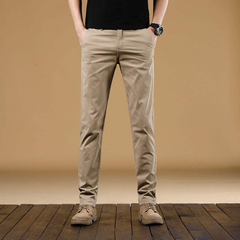 Herren Slim-Fit Baumwoll-Chinohose mit elastischem Bund und geradem Bein Nord Taschen
