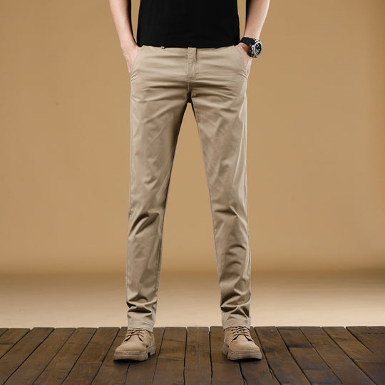 Herren Slim-Fit Baumwoll-Chinohose mit elastischem Bund und geradem Bein Nord Taschen