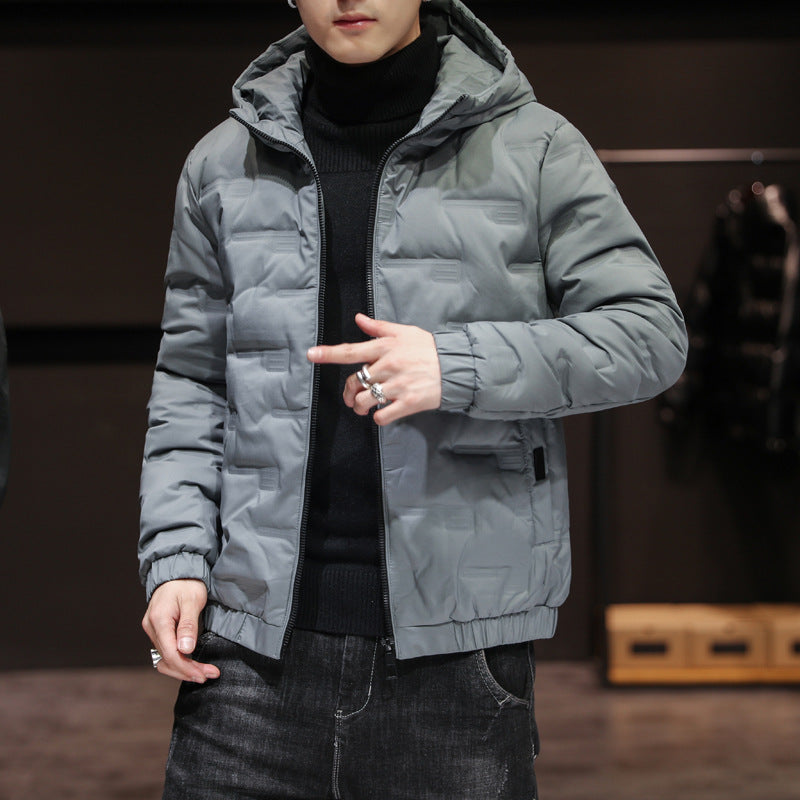 Herren Leichte gesteppte Kapuzenjacke mit Thermoisolierung und elastischem Saum Nord Taschen