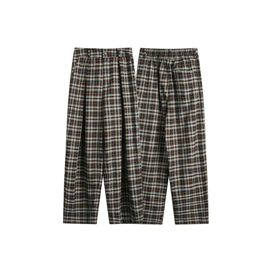 Damen Hochtaillierte Karierte Bundfalten‑Hose im weiten Culotte‑Schnitt Nord Taschen