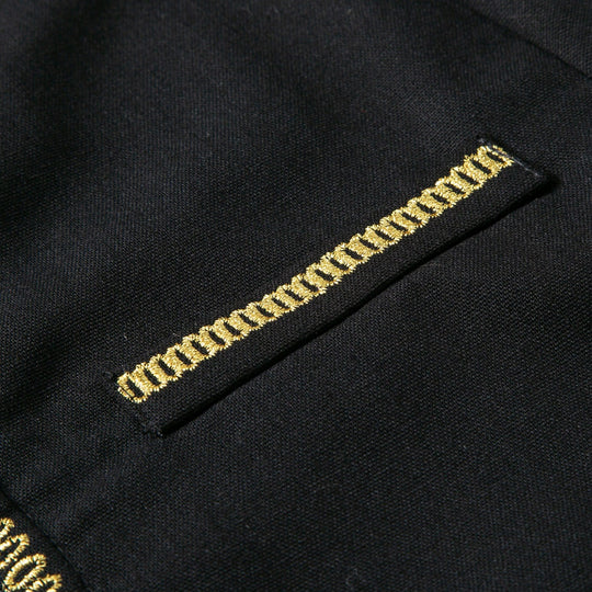 Herren Elegante Langtunika mit Rundhalsausschnitt, Frontreißverschluss und goldener Zierstickerei Nord Taschen