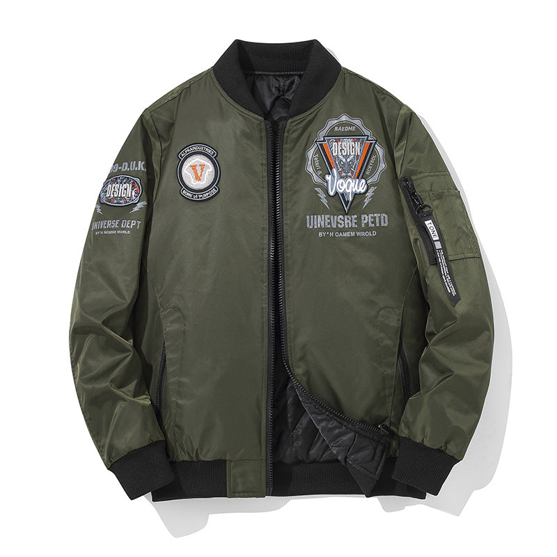 Men's  urban patched utility zip-up bomber with sleeve pen pocket Nord Taschen
