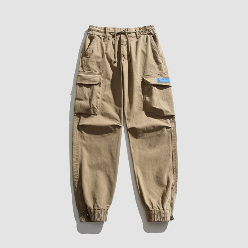 Herren Konisch geschnittene Utility-Cargo-Jogginghose mit Tunnelzugbund, Klapptaschen und Knöchelreißverschlüssen Nord Taschen