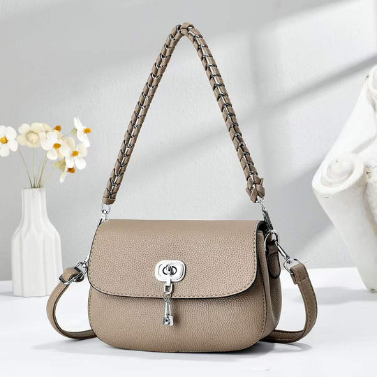 Damen elegante Umhängetasche mit strukturierter Oberfläche und geflochtenem Schulterriemen Nord Taschen