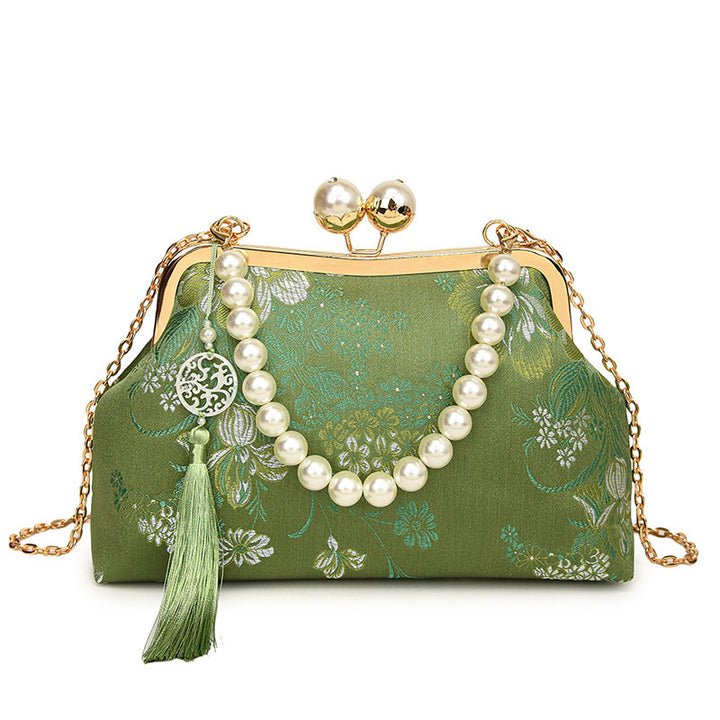 Damen Glamouröse Abendtasche mit floralem Muster Nord Taschen