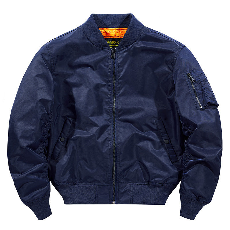 Herren Modernes Nylon-Flightbomber mit kontrastierendem Innenfutter, Ärmeltasche und elastischem Rippbündchen Nord Taschen