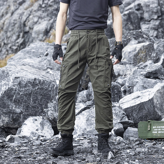 Herren Multifunktionale Cargo-Jogginghose mit Tunnelzugbund, Reißverschluss‑Taschen und verstellbaren Knöchelbündchen Nord Taschen