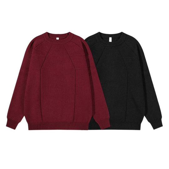 Unisex Grobgestrickter Oversize-Pullover mit Raglanärmeln und strukturierten Einsatznähten Nord Taschen