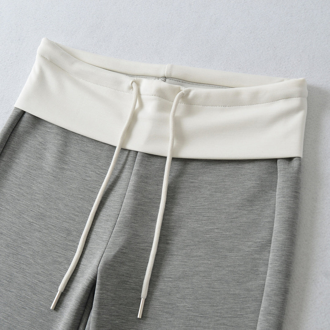 Damen Hochgeschnittene Schlag‑Jogginghose mit Umschlagbund und Kordel Nord Taschen