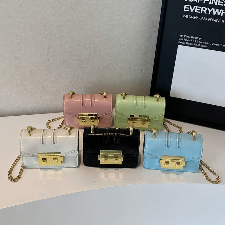 Damen elegante Mini-Handtasche mit goldener Verschlussmechanik Nord Taschen