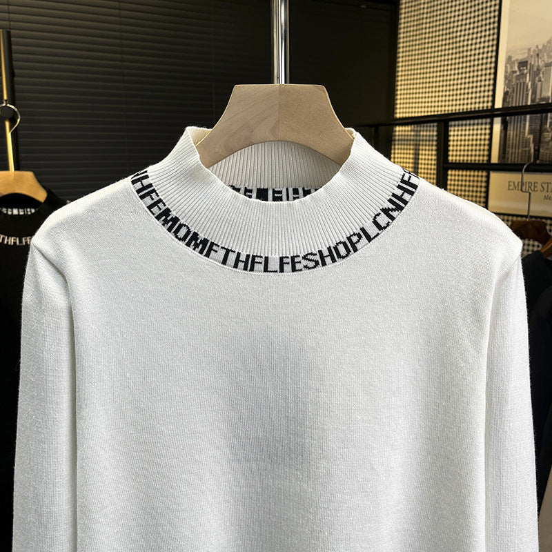 Unisex Feinstrickpullover mit kurzem Stehkragen und kontrastierendem Schriftkragen Nord Taschen