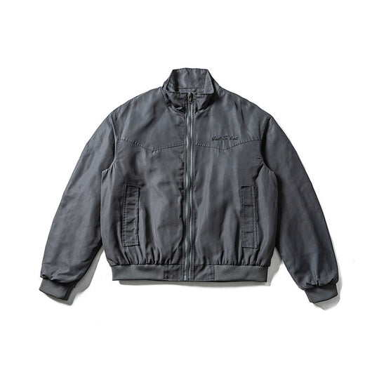 Herren Leichte Bomberjacke im minimalistischen Satin-Look mit Stehkragen und elastischem Saum Nord Taschen