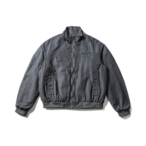 Herren Leichte Bomberjacke im minimalistischen Satin-Look mit Stehkragen und elastischem Saum Nord Taschen