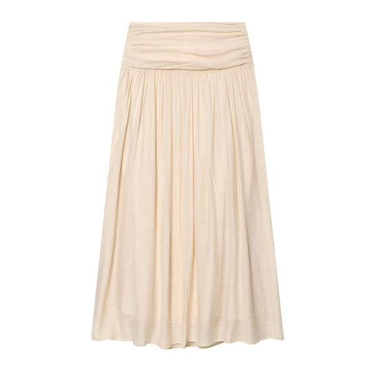 Damen Leichtes plissiertes Crop-Top mit Rüschenkragen und Kordelzug Nord Taschen