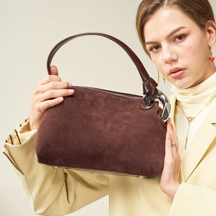 Damen Hobo-Tasche mit elegantem Wildleder und verstellbarem Schultergurt Nord Taschen