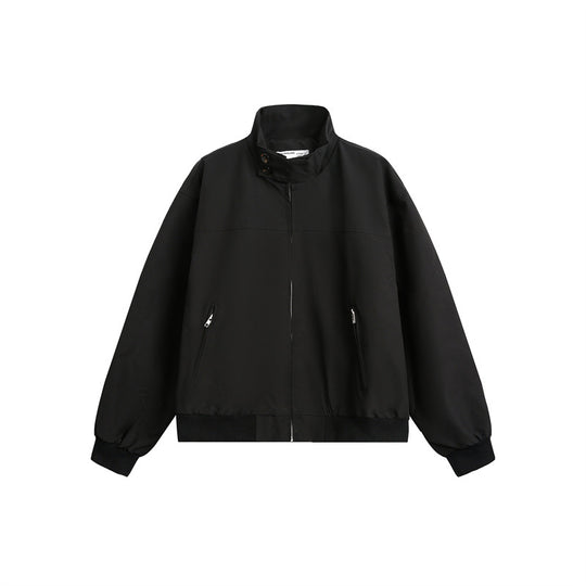 Herren Urbaner Microfaser-Blouson mit Stehkragen, verdeckter Knopfleiste und Reißverschlusstaschen Nord Taschen